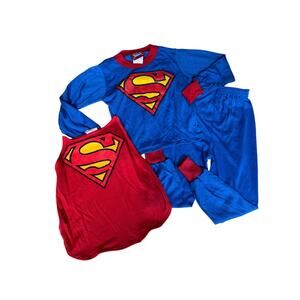 Vintage 1984 DC Comics Superman 3 pc. Set w Cape Pajama Costume Size 6 Kids USA